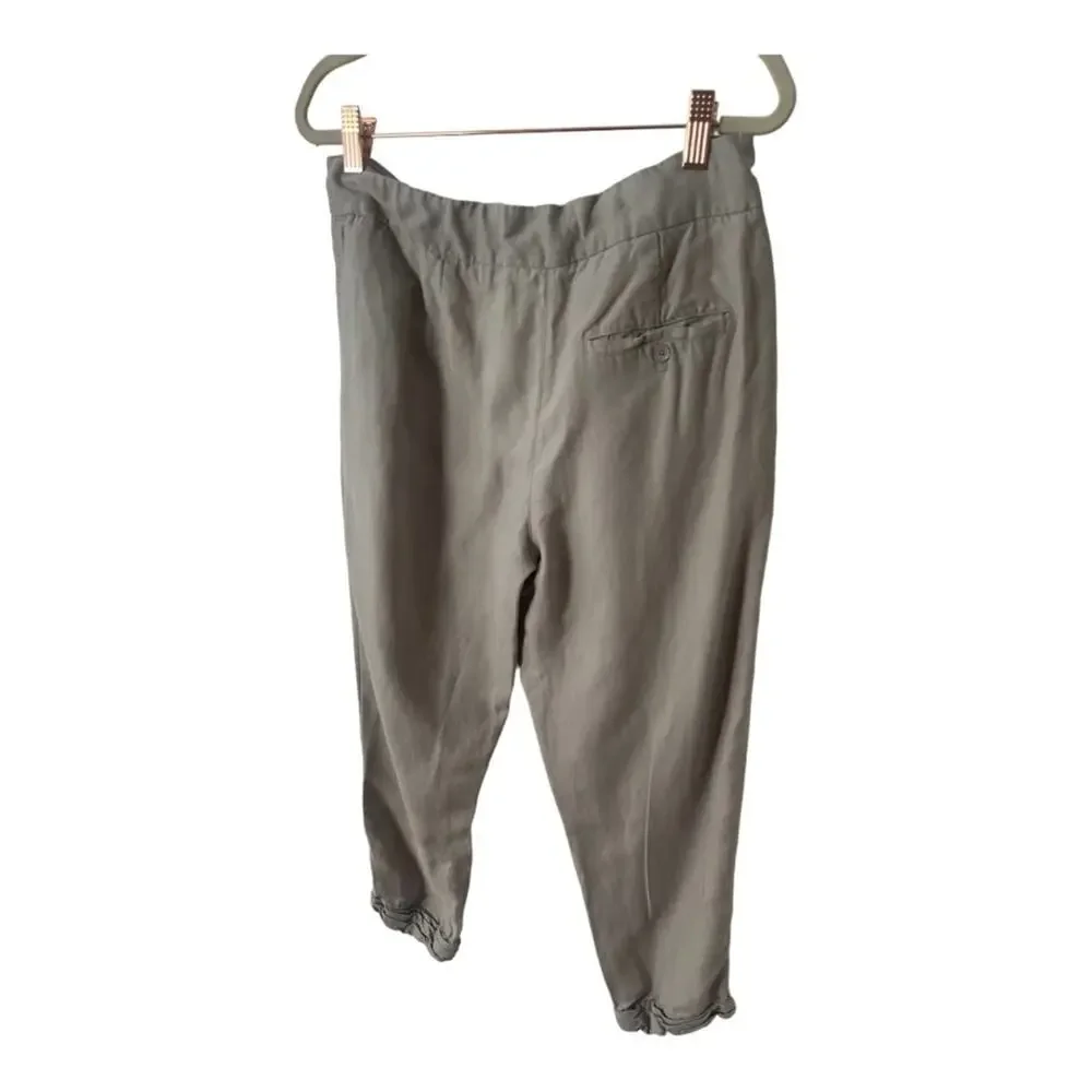 Aritzia Wilfred Allant Pants Cropped Crepe Trousers Casual Summer Boho Sz 4